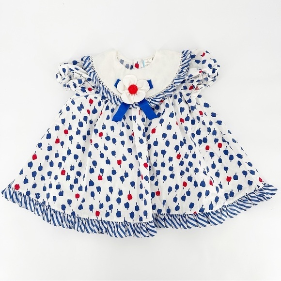 Vintage Floral Peter Pan Collar Toddler Dress 3T - Picture 1 of 7